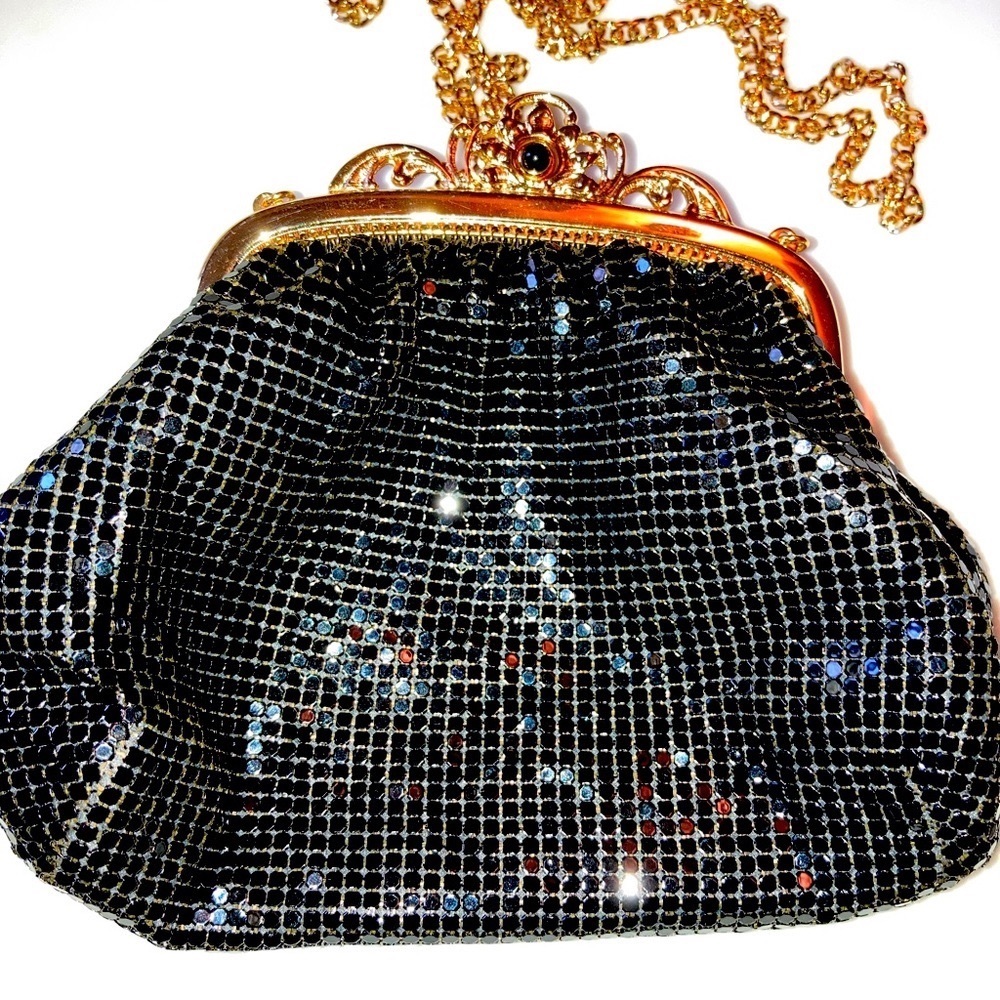 Whiting and Davis Vintage inspired black mesh mini purse. NWOT